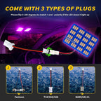 Car Interior LED Lights Accessories with 194 168 T10 / BA9S / DE3175 6418 211-2 578 Festoon Adapters, 48-SMD Panel Lamps for Dome Map Door Trunk Courtesy License Plate Lights (Purple)