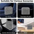 Car Trash Can with Lid, Bling Crystal Mini Vehicle Trash Bin Car Dustbin Garbage Organizer, Automotive Garbage Can Bin Trash Container for Auto Cars, Home, Office - White …