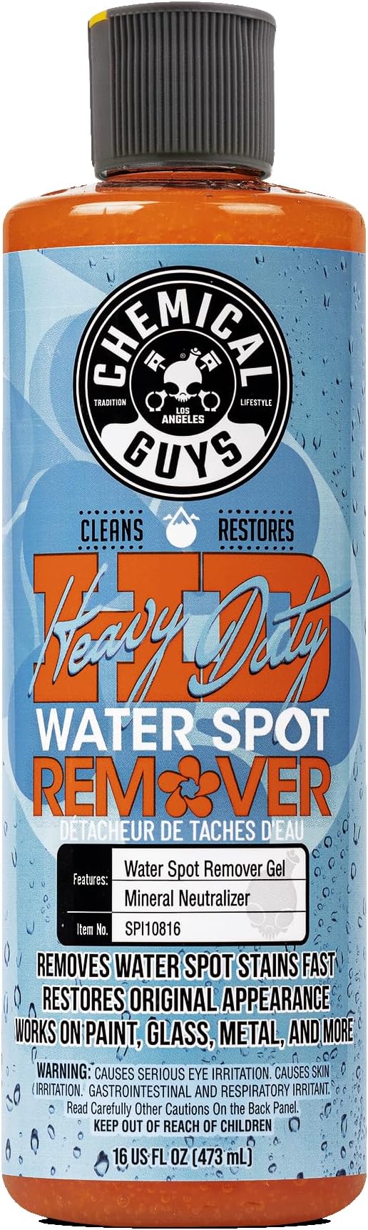 Heavy Duty Water Spot Remover Gel for Paint, Glass, and Metal - Mineral and Water Spot Remover for Cars, Trucks, Motorcycles, RVs & More - 16 oz