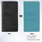 Car Registration & Insurance Card Holder Leather Auto Glove Box Organizer Document Wallet with Magnetic Shut