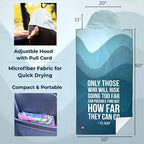 Car Seat Towel Cover – Hooded Moisture-Wicking Microfiber Seat Protector – 30" x 60" – for Runners and Outdoor Enthusiasts – Only Those Who Risk Going Too Far
