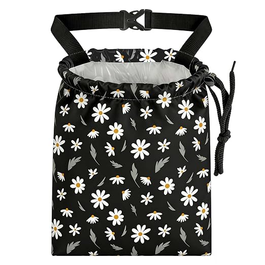 Daisy Flower Car Trash Bag - Waterproof Car Trash Bag Hanging Leakproof Car Garbage Bag - Washable Reusable Trash Bag for Car Interior Hanging Organizer Storage Vehicle Travelling Camping