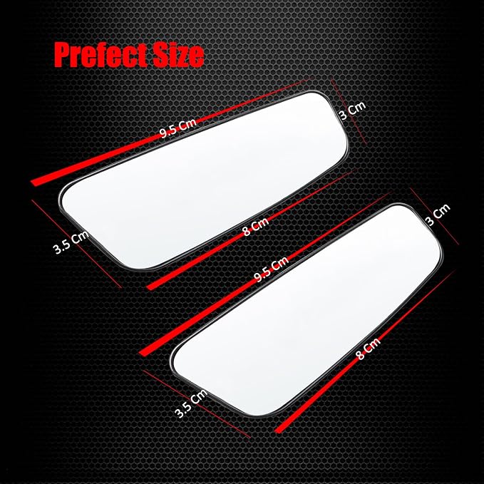Rectangle Blind Spot Mirror, HD Glass ABS Housing Convex Wide Angle Rearview Blindspot Car Mirror for Car SUV and Truck (Framed, Pack of 2)