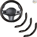 Carbon Fiber Steering Wheel Cover, Snap on Car Steering Wheel Cover Set Accessories 3pcs Wrap Grip Non Slip Protector Universal Glossy Brown