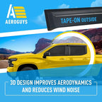 Extra Durable Window Deflectors Tape-On Window Visors Rain Guards Fit for Chevrolet (Chevy) Silverado 1500 2019-2026 Crew Cab, Sun Visors, Wind Vent for Shades, Exterior Car Accessories - 4pcs. AG0798