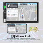Car Stereo Double Din Bluetooth Car Radio 7 Inch MP5 Player HD Touch Screen FM Radio Audio Receiver AUX in USB TF Card Input Multimedia Player Mirror Link with Backup Camera