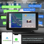 Wireless CarPlay & Android Auto Car Stereo - 7" HD Portable Touchscreen with Bluetooth 5.2, GPS Navigation, Mirror Link, 1080P Backup Camera, AUX & FM Transmitter - Plug & Play Receiver for Vehicles