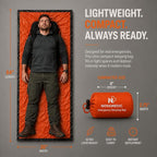 Emergency Sleeping Bag – 84"x36" Thermal Mylar Survival Bivy Sack – Waterproof, Lightweight & Compact Emergency Blanket for Camping, Hiking, Outdoor Survival & Travel