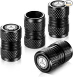 Tire Valve Stem Caps, Compatible with Mercedes Benz Series Stem Cap Universal Car Air Cover Car Accessories for Cars, SUV, Truck, Motorcycles 4pcs （Black）