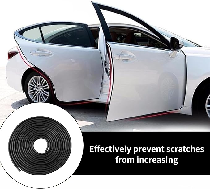 16.3ft Black Car Door Edge Protectors, Door Edge Guard, U-Shaped Rubber Edge Trim Car Door Protector,Suitable for Most Cars, Trucks, Suvs（Black 16.3ft