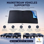 [2026 Upgrade] RevLux Car Windshield Sun Shade | Keeps Car Cool, Sun & Heat Protection | Double Thickened Ice-Core Cooling Fabric | Zero Light Leakage | Foldable Sunshade (Compact - 51"x31")