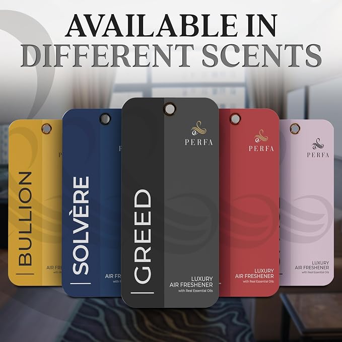 3PCS Greed Disposable Air Fresheners for Men | Long Lasting Car Air Freshener with Greed Fragrance | Lasts for 2 Weeks | Strong Car Perfume with Odor Eliminating Technology | by