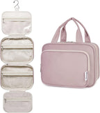 Hanging Toiletry Bag for Women Travel Makeup Bag Organizer Toiletries Bag for Travel Size Essentials Accessories Cosmetics (Dusty Rose (Medium))