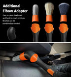 3pcs Car Detailing Brush Set, Boars Hair Detailing Brushes, Ultra Soft Detail Brush for Air Vent Leather Seat, Scratch Free Car Detailing Brushes for Interior Exterior, Orange