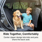 Waterproof Dog Car Hammock for Back Seat with Door Protection, Black | Odorless Material, Soft-Padded, Fits for SUVs & Sedans