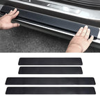 Car Door Sill Protector,4D Carbon Fiber Anti-Scratch Cover Strips,Universal Scuff Protective Door Threshold Guard Vinyl Sticker for Car Truck SUV(4PCS)