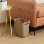 Plastic Small Trash Can Wastebasket, Garbage Container Basket for Bathrooms, Laundry Room, Kitchens, Offices, Kids Rooms, Dorms, 3.5 Gallon, Khaki | Compact Sturdy Garbage Can for Bathroom, Laundry Room, Kitchen, Office, Kids Room, Dorm, Durable...