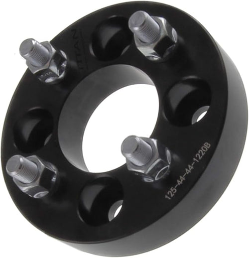 1.25 Inch Golf Cart Wheel Spacer Compatible with EZGO, Club Car, Yamaha Golf Cart - 4x4 Bolt Pattern, 66mm Hub Bore, 1/2x20 Studs, 32mm Thick, Billet Aluminum, Black - Single
