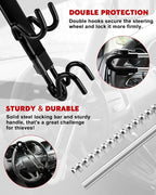 Steering Wheel Lock Anti-Theft Car Device Heavy Duty Security Car Lock Antitheft Locking Devices Great Deterrent Adjustable Car Wheel Lock Anti Theft for Vehicle Truck with 3 Keys(Black)