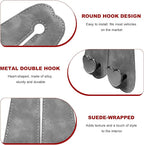 2 PCS Car Seat Headrest Hook, Suede Heart Shape Auto Double Seat Back Purse Storage Hook, Cute Backseat Organizer Universal Bag Holder Most Vehicles, Car Accessories (Gray)