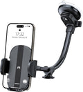 Gooseneck Car Phone Holder Heavy Duty Dashboard Windshield Phone Mount, Flexible Long Arm, Anti-Shake Stabilizer, Solid Suction Cup Phone Mount for All Cell Phones - Carbon Fiber Pattern