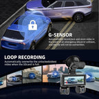 360° View 4 Channel Dash Cam Front and Rear, Dash Camera for Car with 3.16" IPS Touch Screen, 8 IR Night Vision, 5G WiFi&GPS,APP Control, G-Sensor, Loop Recording, Parking Mode, 64GB Card