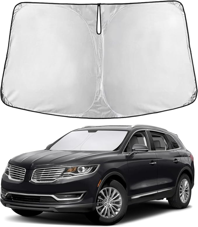 Windshield Sunshade Compatible for Lincoln MKX/Nautilus 2016-2019 2020 2021, Sun Visor for Front Windshield & Window Sun Shade Cover, UV Heat Blocker & Protector, Car Accessories