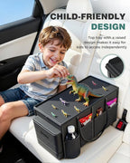 Car Seat Organizer, Premium Backseat Car Organizer with Tray for Kids and Adults, Front Passenger Organizer with Tissue Box and Cup Holder and Mesh Pockets Waterproof