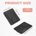 Car Sun Visor Organizer 6.02" x 4.76" Leather Multi-Pocket Visor Card Sleeve Pocket Car Truck SUV Interior Storage Pouch for Driving License Credit Cards Bills Sunglasses, Black