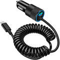[Apple MFi Certified] iPhone Car Charger Fast Charging, 4.8A USB Power Cigarette Lighter Car Carplay Charger Adapter with 6FT Coiled Lightning Cable for iPhone 14 13 12 11 XS XR X 8 SE iPad