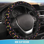Elastic Steering Wheel Cover Car Accessories Cute Universal 15 Inch Absorbing Sweat Non-Slip Breathable for Woman - Vivid Pattern