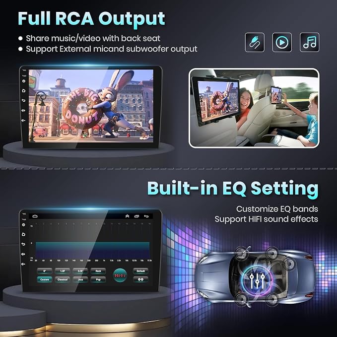 Radio for Honda Civic 2006 2007 2008 2009 2010 2011 Car Stereo with Wireless CarPlay Android Auto 10.1 Inch 1080P Touchscreen 5G WiFi DSP EQ GPS Bluetooth RDS FM Camera 4Core 64G