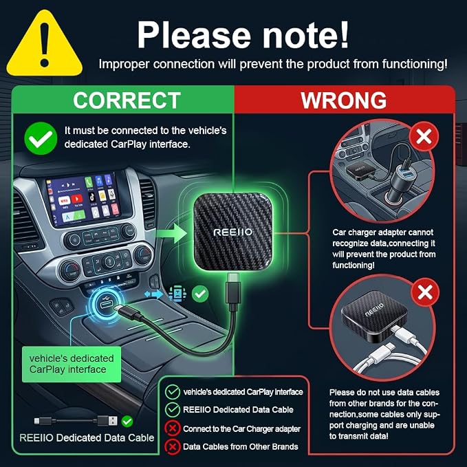 Wireless CarPlayBox with Netflix/YouTube/TF Card Slot Convert Wired CarPlay to Wireless Adapter for 2017 and Above Original Wired CarPlay Car