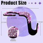 6 Pack Bling Car Seat Headrest Hooks, Rhinestone Purse Hook for Car, Universal Storage Organizer for Handbag Grocery Bags Coats, Bling Car Accessories for Women (Bling Pink)