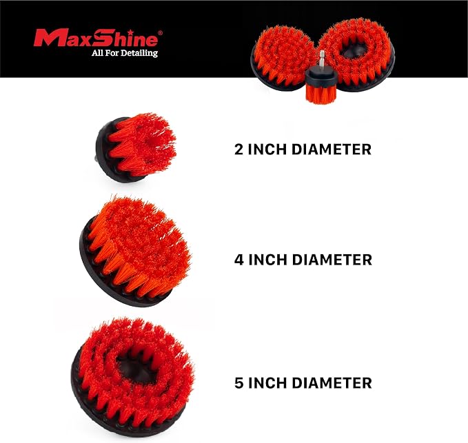 4” Universal M8 Medium-Duty Drill Brush – Upholstery & Carpet Scrubber Attachment for Car Detailing, Fabric, Seats, Floor Mats & Home Cleaning – Removes Stains, Grime, Spots & Buildup