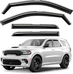 GrandWheel Window Deflectors Smoke Tinted in-Channel Side Window Vent Visor Deflectors Rain Guards Compatible with Dodge Durango 2011-2026 - 4pcs. GW0872