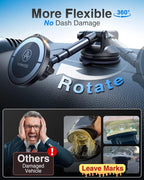 【Military-Grade】 for MagSafe Car Mount【Upgraded Strongest Magnetic&Suction】Phone Holder Cell Stand for Dashboard Windshield Vent, Tesla Truck Cradle for iPhone 17 Pro Max 16 15 14 13 12 Android