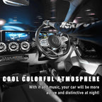 Wevdn Car Interior LED Strip Light, 12V 24 LED Waterproof Neon Ambient Night Light with USB Port, Automotive Atmosphere Decorative Under Dash Lighting Kit, Car Accessories (White)