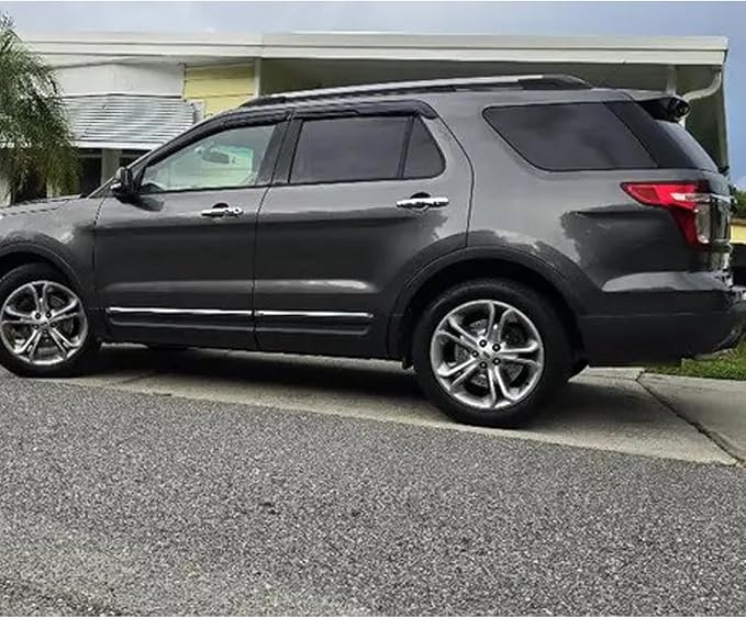 Window Visors Rain Guards for Ford Explorer 2011-2019 Window Deflectors | Vent Deflector, Vent Visor, Sun Shades, Window Shields, Car Accessories, Dark Smoke
