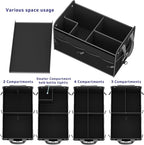 Car Trunk Organizer with Lid & Adjustable Multi Compartment for SUV | with Side Pockets and Securing Straps, Foldable