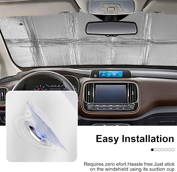 Eagle Foldable Windshield Snow Cover, Reflective Accordion Car Windshield Snow Cover, Sun Visor for Car Windshield, Ultimate Heat & UV Protection, Suitable for Most Cars, 54" L x 27.6" W