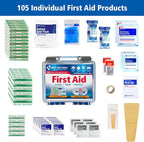91249 On-The-Go All-Purpose Emergency First Aid Kit for Car, Travel, Home and Business, 105 Pieces