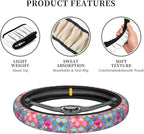 Mermaid Fish Scale Steering Wheel Cover, Universal 15 Inch Colorful Neoprene Car Protector, Non-Slip & Breathable Wheel Sleeve for Most Cars, Sedans, SUVs, and Trucks