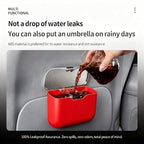Car Trash Can with Lid - Leakproof Mini Garbage Bin for Door or Seatback,Premium ABS Auto Organizer,Space-Saving Car Garbage Can for Commuters,Families and Pet Owners,Fit for SUV,Sedan,Truck (Red)