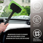 8pcs Car Windshield Cleaning Tool, Windshield Cleaner with with 5 Little Microfiber Pads that can be Washed/reused, Window Cleaner Tool, for Auto Glass Wiper (Green 01)