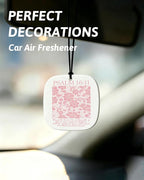 Pink Christian Car Air Freshener 8 Pcs, Pink Bow Floral Religious Hanging Air Freshener Rounded Square for Girls Dorm Bedroom Apartment, Girly Christian Car Accessories Mirror Decor for Women