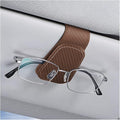 Sunglasses Holders for Car Sun Visor, Leather Eyeglasses Hanger Mounter, Magnetic Glasses Holder and Ticket Card Clip, Auto Interior Accessories Universal for SUV Pickup Truck