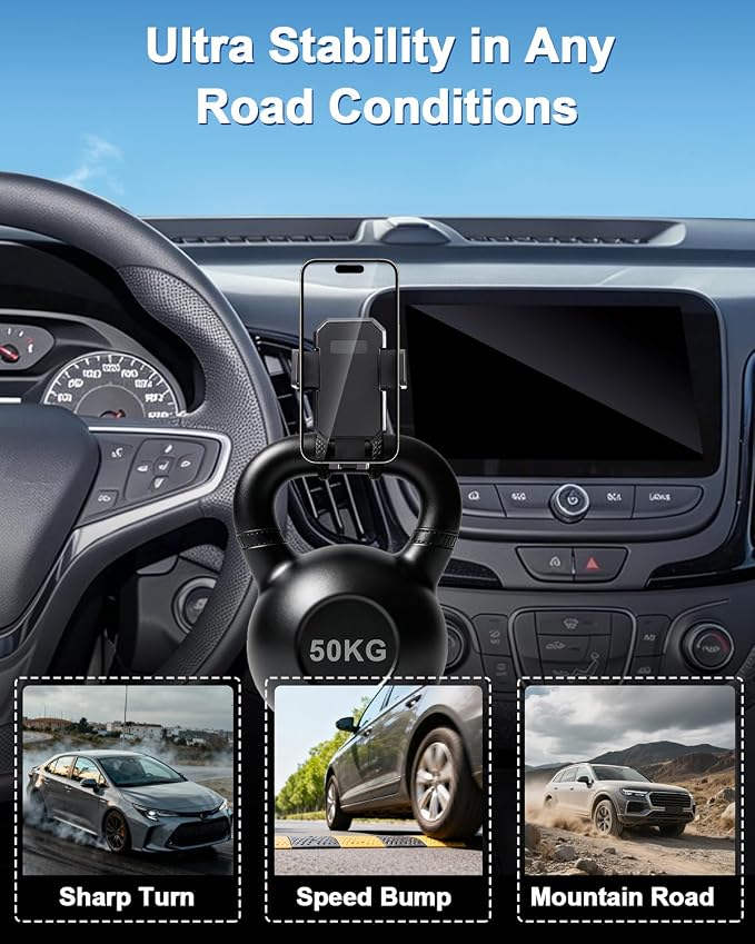 PZK Car Phone Mount for Chevy quinox 2018-2023 Accessories Custom Air Vent | Auto Lock Car Phone Holder Fixed Clip Vent One Button Release Hands Free 360° Rotation Cell Phone Automobile Cradles