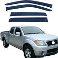 Exterior Tape On Window Visors Deflectors for Nissan Frontier Crew Cab 2005-2021,Side Vent Rain Guard Shade for Frontier 05-21 Crew Cab,Weatherproof & Easy Installation,Truck Accessories-4pcs