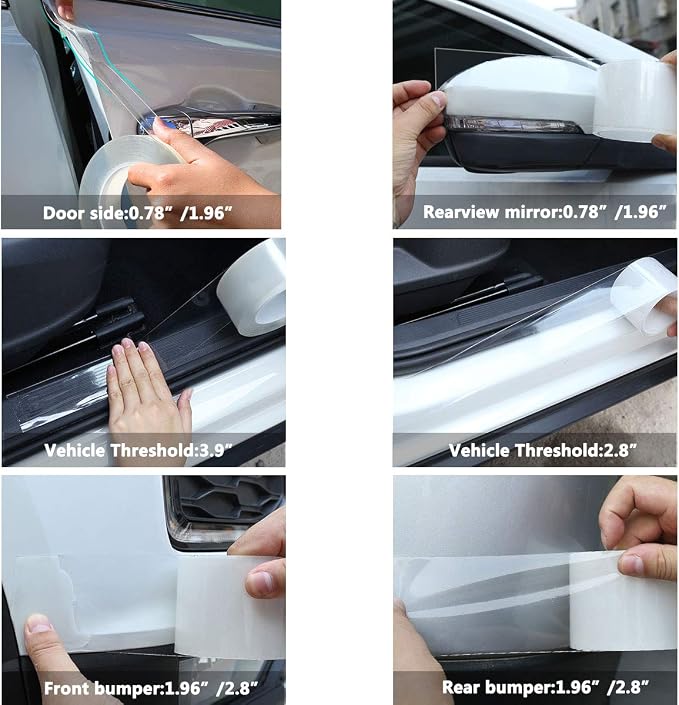 Universal Car Door’s Collision-Proof Strips Car Door Edge Guards Anti-Collision Adhesive Strip Invisible Transparent Bumper, Scratch-Resistant Body, Protect Car Door, Rear Bumper(33Ft x 2.8In)